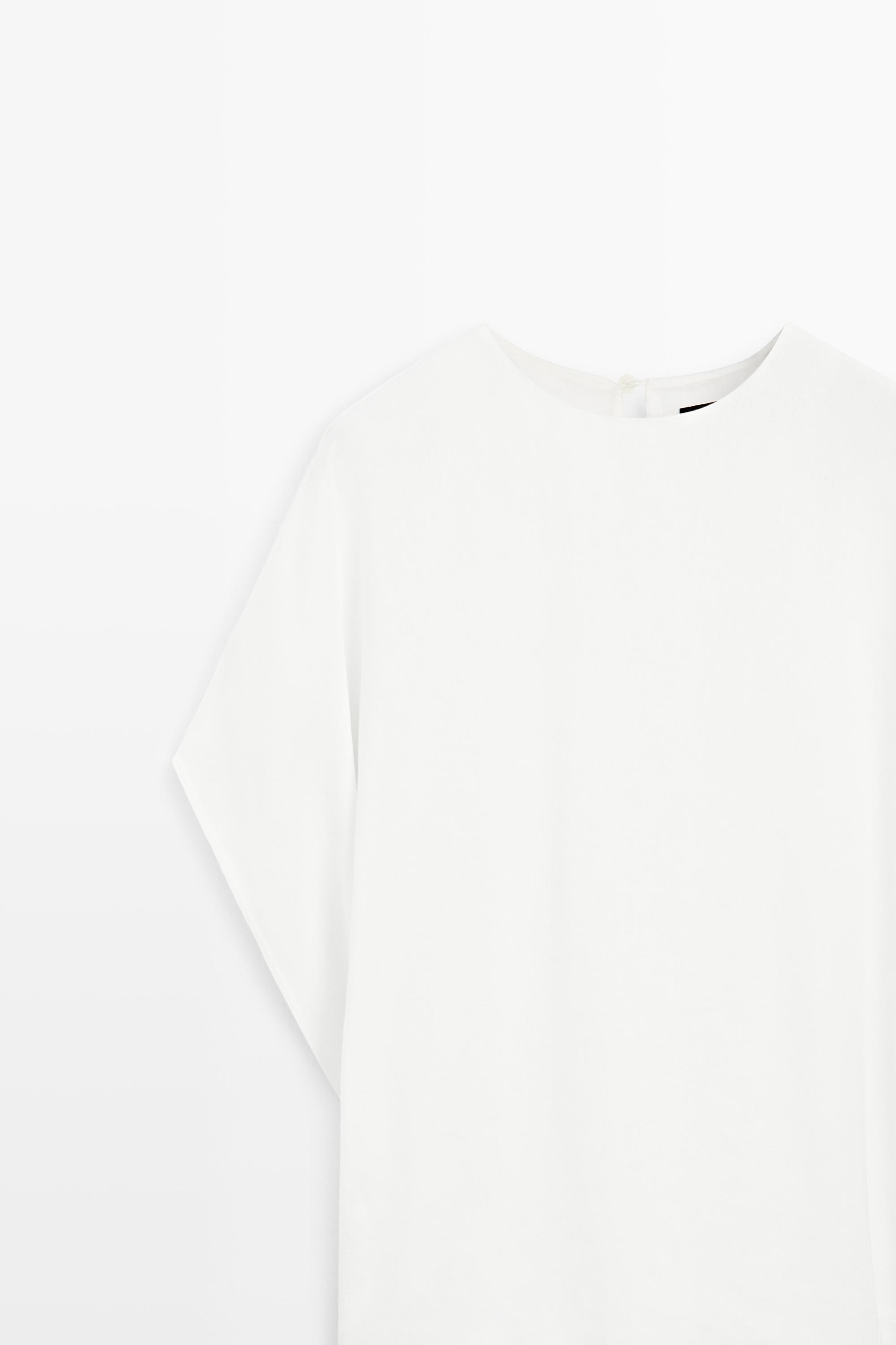 Combined linen-blend dress